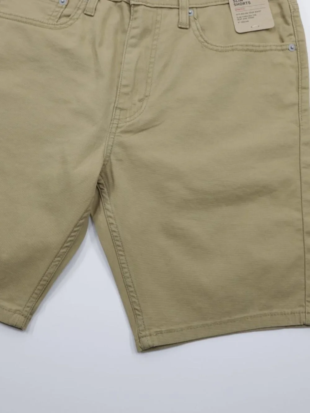 Levi's 412 Men's Comfortable Canvas Stretch‎ Slim Fit Shorts Beige Size 36X9